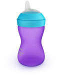 Nei&scaron;siliejantis puodelis su mink&scaron;tu snapeliu&nbsp;Philips Avent My Grippy, 9 mėn., 300 ml, violetinis