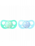 Silikoninis čiulptukas Twistshake, 6 mėn+, 2 vnt., pastel blue/green