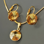 Papuo&scaron;alų rinkinys moterims DiamondSky &bdquo;Clarice II (Golden Shadow)&ldquo; su Swarovski kristalais