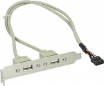 InLine USB 2.0 Slot Bracket 2x USB Type A female to 1x 10Pin Connector 35cm (33391)