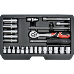 Galvučių rinkinys Yato 1/4" (YT-14461), 25 vnt.