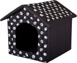 Guolis-būda Hobbydog R3 pėdutės, 52x46x53 cm, juodas