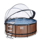 Karkasinis baseinas su smėlio filtru ir stogeliu Exit Premium Wood &oslash;360x122 cm, rudas
