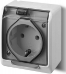 Hermes 0324-01 vieno lizdo Ip44 pavir&scaron;inis montavimas