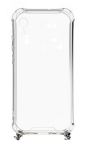 Evelatus iPhone XR Silicone TPU Transparent with Necklace Strap Silver