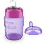 Puodelis su mink&scaron;tu silikoniniu snapeliu be rankenėlių Philips Avent, 12+ mėn., SCF553/03, 260 ml, Violetinis