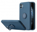Vennus Silicone Ring dėklas telefonui skirtas Samsung Galaxy A22, mėlyna