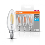 3x Led Lemputė E14 4w 470lm 4000k Neutrali Filament Osram