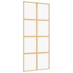 Stumdomos durys auksinės 90x205cm stiklas ir aliuminis 155185