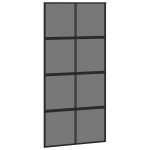 Stumdomos durys juodos 102,5x205cm stiklas ir aliuminis 155227