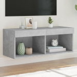 Tv spintelė su led lemputėmis, betono pilka, 80x30x30cm