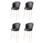 Baro kėdės rinkinys (4 vienetai) Uras - Anthracite, White