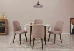 I&scaron;plečiamas pietų stalas ir kėdės (5 vienetai) Vina 0900 - Walnut, Stone