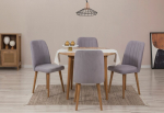 I&scaron;plečiamas pietų stalas ir kėdės (5 vienetai) Vina 0701 - Atlantic Pine, Grey