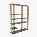 Knygų lentyna Kalune Design Jenny 875ZNA4522, juoda/auksinė