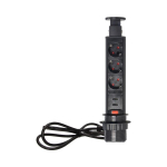 Įleidžiamas lizdas 6cm 3x250V 207834836, Czarny