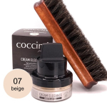 Batų tepalas su kempinėle Cream Elegance, smėlio spalvos, 50 ml + Batų &scaron;epetys su arklio &scaron;eriais, 16 cm