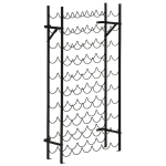 Vyno lentynos 60 butelių Butelių lentynos Butelių laikikliai Metaliniai vyno butelių laikikliai rūsiui, sandėliui, 63 x 20,5 x 118 cm Juodos spalvos