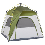 Pop-up palapinė Automatinis surinkimas Atsparus oro sąlygoms Hidraulinis slėgio mechanizmas 240 cm x 240 cm x 199 cm Žalia+pilka