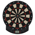 Elektroninis dartų taikinys su automatiniu ta&scaron;kų skaičiavimu Dartboard Dart-set su 6 dartais 30 dartų galvutėmis 26 žaidimais ir 185 ta&scaron;kų variantais 8 žaidėjams Garso efektai Juodas 44 x 39,5 x 2,2 cm