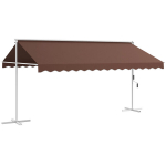 "Outsunny" laisvai pastatoma markizė 4,5x3,4 m sodo markizė Rankinis alkūninis i&scaron;traukiamas terasos dangtis reguliuojama apsauga nuo saulės poliesterio kava