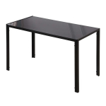 Valgomojo stalas Virtuvės stalas didelis stalas, modernus dizainas, 120 cm x 60 cm x 75 cm, juodas
