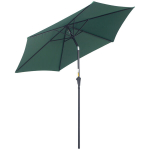 "Outsunny" sulankstomas skėtis skėtis sodo skėtis su rankine rankena aliuminio 180/㎡ poliesterio tamsiai žalia &empty;2,6 x 2,35 m
