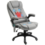 Vadovo kėdė su masažo ir &scaron;ildymo funkcija, ergonomi&scaron;ka, reguliuojama, iki 120 kg, pilka, Pilka