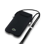 Lacoste Juodas PVC Ikoni&scaron;ka Maža Pikuota Telefono XL Ne&scaron;iojimo Rankena