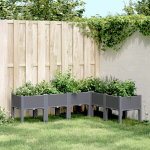 Sodo lovelis su kojomis 160 x 120 x 42 cm, pilkas, PP