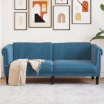 Dvivietė sofa, mėlynos spalvos, aksomas