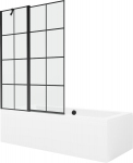 Vonia Mexen Cube su apdaila ir stiklo sienele, 170x80 cm + 120 cm