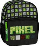 Starpak mini kuprinė su Pixel motyvu, 2 užtrauktukai, žalia