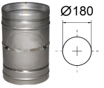 Dūmtraukio vamzdis su revizija. L-250 mm. D-180 mm.