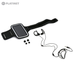 Platinet universalus sportinio telefono dėklo, tinkančio iki 5" telefonams, ir ausinių (110 cm) rinkinys (42926), juodas