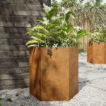 Sodo loveliai, 2vnt., 46x40x45cm, corten plienas, &scaron;e&scaron;iakampiai