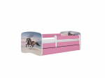 Vaiki&scaron;ka lova be čiužinio ir stalčiaus Kocot Kids BabyDreams Pink galloping horse, rožinė