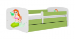 Vaiki&scaron;ka lova be čiužinio, su stalčiumi Kocot Kids BabyDreams Green mermaid, 180x80 cm, žalia