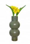 Dekoratyvinė molinė vaza su gėlėmis, žalia 43 x 19,5 cm, 43 cm x 19,5 cm