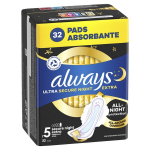 Higieniniai paketai Always Ultra Secure Night Extra Size 5, 32 vnt.