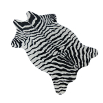 Kilimai, Zebra/Karvės ra&scaron;tais aksominis kilimėlis, Gyvūno odos formos kilimėlis, 110x75cm, 2