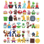 48vnt./ rinkinys Super Mario Family Luigi Yoshi Bowser Wario Peach Toad Daisy Figūros modelio žaislai