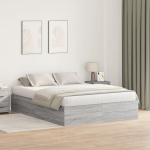 Lovos rėmas su daiktų laikymo vieta Grey Sonoma 140x190 cm