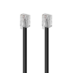 Deleycon Rj11 6 metrų telefono kabelis, modulinis kabelis 6p4c Western kabelis Rj11 į Rj11 jungtis plok&scaron;čias kabelis telefono lizdas modemas mar&scaron;rutizatorius faksas Isdn Dsl Vdsl internetas juodas