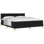 vidaXL Kiemas lova su pagalve su galvūgalio Juoda 180 x 200 cm audinys