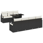 8 dalių sodo sofa su pagalvėlėmis juoda poli ratanas,2 vietų sodo sofa su pagalvėlėmis juoda poli ratanas