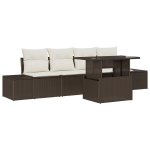 5 dalių sodo sofa rinkinys su pagalvėlėmis Ruda poli ratano