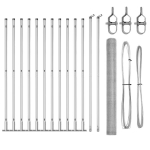 heksagono tvora 1.4x25 m cinkuotas plienas,tvoros stulpai su pagrindo plok&scaron;telėmis 13 vnt &Oslash;32mm 78.5cm cinkuotas plienas