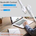 Tbmax 30 m cat6 tinklo kabelis plok&scaron;čias ethernet kabelis 10/100/1000 mbit/s gigabit lan kabelis 30 m rj45 patch kabelis utp interneto kabelis suderinamas su cat.5/cat.5e, skirtas mar&scaron;rutizatoriui, modemui, pc, komutatoriui, xbox, ps5