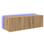 TV sieninė spinta su LED ap&scaron;vietimu, Artesano ąžuolas, 100x35x31 cm